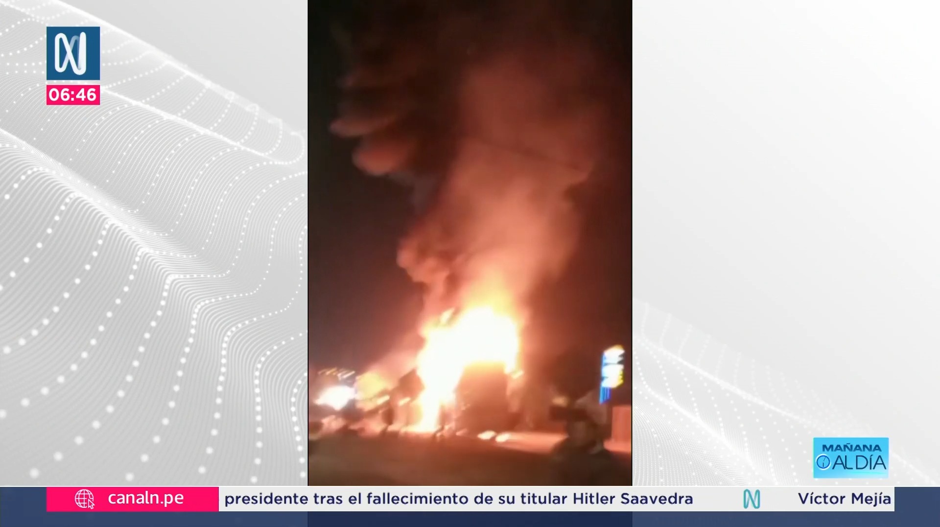 Bus interprovincial se incendió en la Panamericana Norte