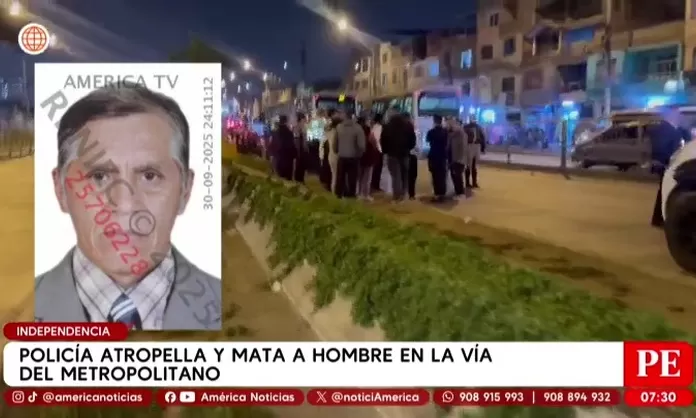Policía atropella y mata a hombre en vía del Metropolitano