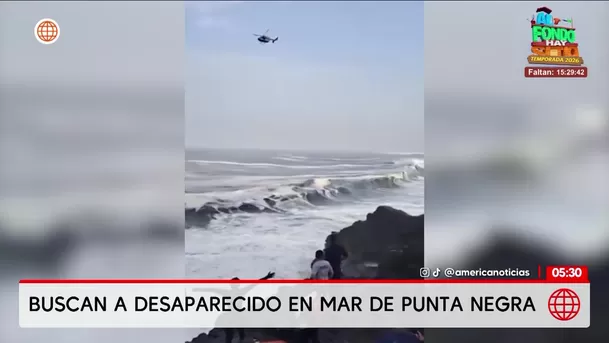 Buscan a estudiante desaparecido en mar de Punta Negra. Foto: América Noticias Buscan a estudiante desaparecido en mar de Punta Negra. Foto: América Noticias