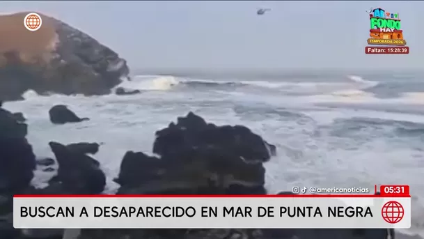 Buscan a estudiante desaparecido en mar de Punta Negra. Foto: América Noticias Buscan a estudiante desaparecido en mar de Punta Negra. Foto: América Noticias