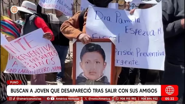 Buscan a joven desaparecido tras salir con amigos en Puno. Foto: América Noticias