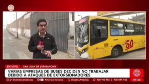 Las rutas de transporte urbano Las 50 y Huáscar suspendieron sus servicios en San Juan de Lurigancho. Foto y Video: AN