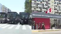 Buses llegaron hasta el jirón Zorritos en Breña / Captura: Canal N