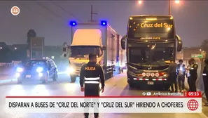 Buses de Cruz del Norte y Cruz del Sur son baleados. Foto y video: América Noticias