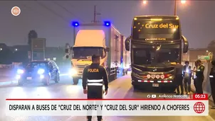 Buses de Cruz del Norte y Cruz del Sur son baleados. Foto y video: América Noticias