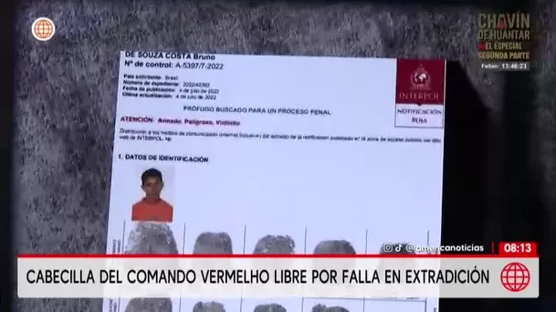 Cabecilla del Comando Vermelho libre por falla en extradición/ Unidad de Investigación