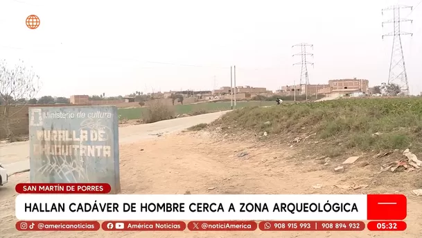 Hallan cadáver de hombre cerca de zona arqueológica en San Martín de Porres. Foto: América Noticias