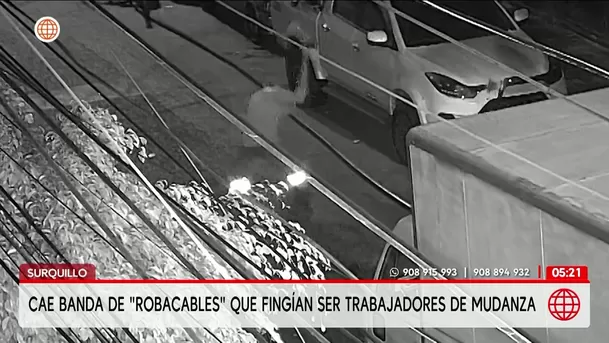 Cae banda de robacables que fingía realizar mudanzas en Surquillo. Foto: América Noticias