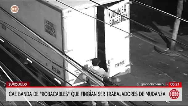 Cae banda de robacables que fingía realizar mudanzas en Surquillo. Foto: América Noticias