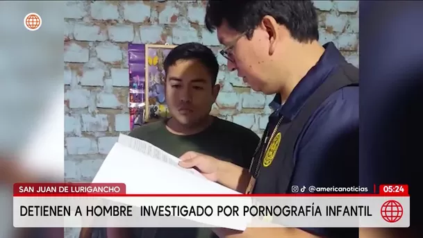 Cae hombre por pornografía infantil en San Juan de Lurigancho. Foto: América Noticias