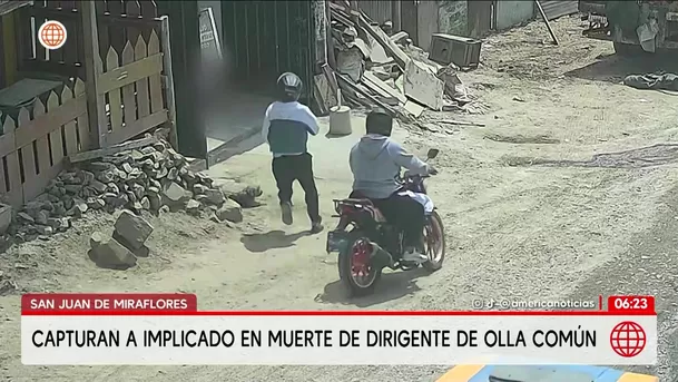 Capturan a implicado en crimen de dirigente de olla común en San Juan de Miraflores. Foto: América Noticias Capturan a implicado en crimen de dirigente de olla común en San Juan de Miraflores. Foto: América Noticias