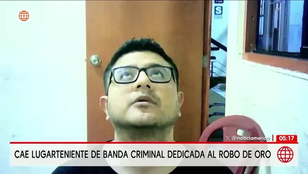 Cae lugarteniente de banda criminal dedicada al robo de oro. Foto: Unidad de investigación Cae lugarteniente de banda criminal dedicada al robo de oro. Foto: Unidad de investigación