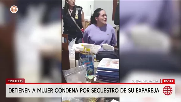 Detienen a mujer condenada por secuestro de su expareja en Trujillo. Foto: América Noticias Detienen a mujer condenada por secuestro de su expareja en Trujillo. Foto: América Noticias
