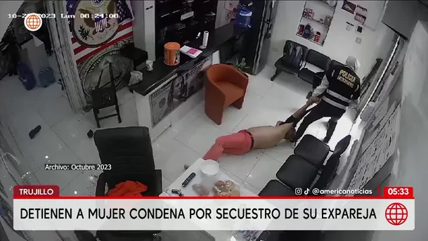 Detienen a mujer condenada por secuestro de su expareja en Trujillo. Foto: América Noticias Detienen a mujer condenada por secuestro de su expareja en Trujillo. Foto: América Noticias