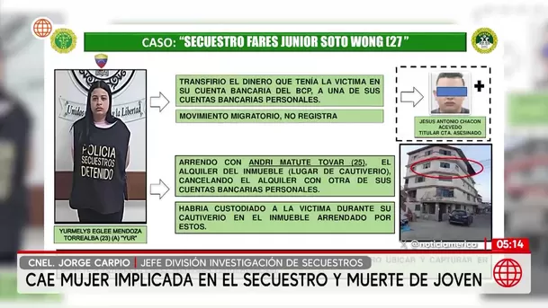 Cae mujer por secuestro y muerte de joven en Cañete. Foto: América Noticias Cae mujer por secuestro y muerte de joven en Cañete. Foto: América Noticias