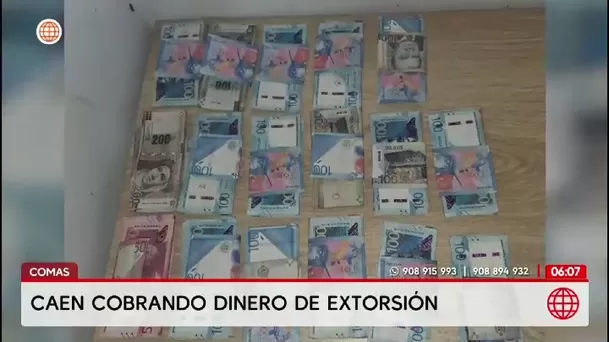 Capturan extorsionadores mientras cobraban dinero en Comas/ América Noticias Capturan extorsionadores mientras cobraban dinero en Comas/ América Noticias