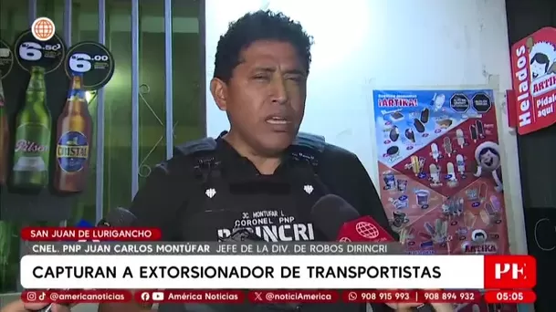 Capturan a extorsionador de transportistas en San Juan de Lurigancho. Foto: América Noticias Capturan a extorsionador de transportistas en San Juan de Lurigancho. Foto: América Noticias