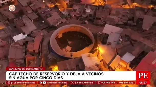 Cae techo de reservorio y deja a vecinos sin agua por cinco días en San Juan de Lurigancho. Foto: América Noticias
