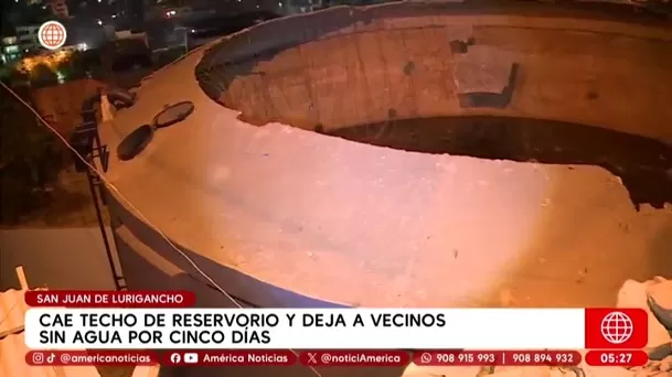 Cae techo de reservorio y deja a vecinos sin agua por cinco días en San Juan de Lurigancho. Foto: América Noticias