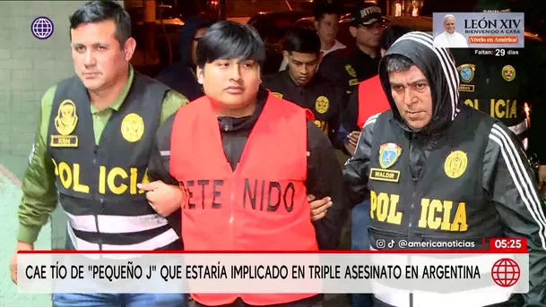 Cae tío de alias Pequeño J que estaría implicado en triple asesinato en Argentina. Foto: América Noticias Cae tío de alias Pequeño J que estaría implicado en triple asesinato en Argentina. Foto: América Noticias