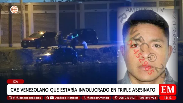 Cae venezolano implicado en triple asesinato ocurrido en Ica. Foto: América TV