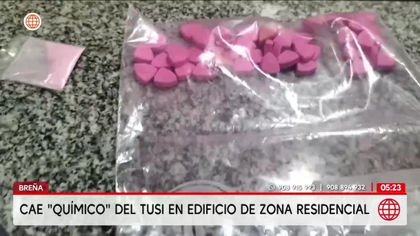 Caen alias El Químico y banda que fabricaba tusi en Breña. Foto: América Noticias