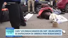 Caen Los enmascarados del sur, delincuentes se disfrazaron de obreros para robar banco