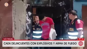 San Miguel: Capturan a banda con explosivos y armas que extorsionaba. Foto y video: AN