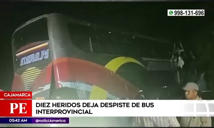 Cajamarca Diez Heridos Tras Despiste De Bus Interprovincial 2018