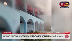 Incendio en local de votación de Cajamarca suspendió por horas elecciones. Foto y video: América Noticias