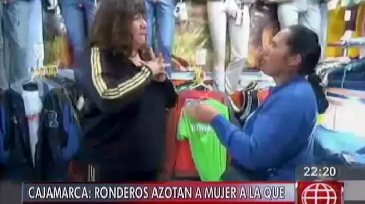 Cajamarca: ronderos azotan a mujer a la que sorprendieron robando en una tienda Cajamarca: ronderos azotan a mujer a la que sorprendieron robando en una tienda