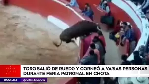 El toro saltó hacia la primera fila tras los burladeros donde había algunas personas. Foto: América Noticias