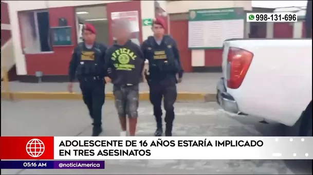 Adolescente estaría implicado en tres asesinatos en el Callao. Foto: América Noticias