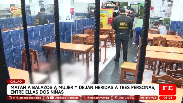 Asesinan a mujer en restaurante del Callao y hieren a tres personas. Foto: América Noticias Asesinan a mujer en restaurante del Callao y hieren a tres personas. Foto: América Noticias
