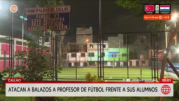 Atacan a balazos a pofesor de fútbol frente a sus alumnos. Foto: America Noticias