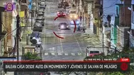 Callao: Balean casa desde auto y jóvenes se salvan de milagro