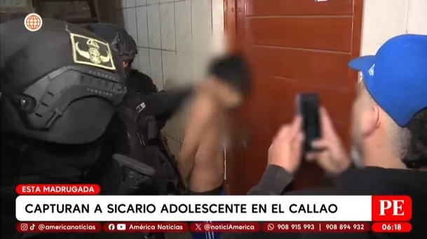 Capturan a presunto sicario adolescente en La Perla, Callao. Foto: América Noticias Capturan a presunto sicario adolescente en La Perla, Callao. Foto: América Noticias