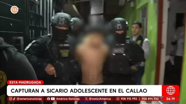Capturan a presunto sicario adolescente en La Perla, Callao. Foto: América Noticias Capturan a presunto sicario adolescente en La Perla, Callao. Foto: América Noticias
