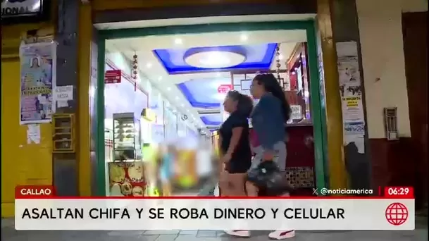 Asaltan chifa en el Callao: ladrón se llevó S/ 2,000 y un celular en segundos/ América Noticias
