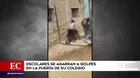 Callao: Escolares se agarran a golpes en la puerta de su colegio