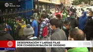 COVID-19: Forman largas colas para recargar balones de oxígeno en el Callao