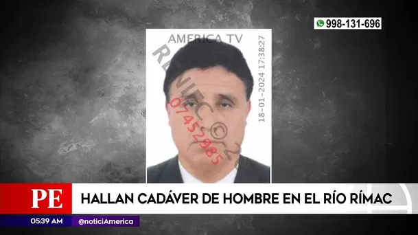 Cadáver en el río Rímac. Foto: América Noticias Cadáver en el río Rímac. Foto: América Noticias