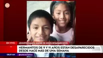 Hermanitos desaparecidos en el Callao. Foto y video: América Noticias