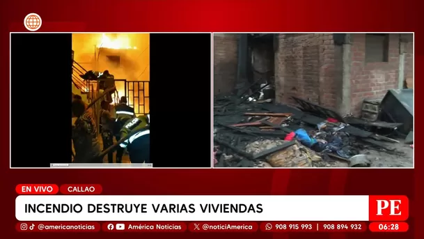 Incendio destruye casas en jirón Áncash y deja familias sin hogar en el Callao. Foto: América Noticias