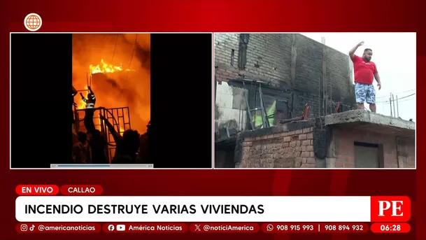Incendio destruye casas en jirón Áncash y deja familias sin hogar en el Callao. Foto: América Noticias