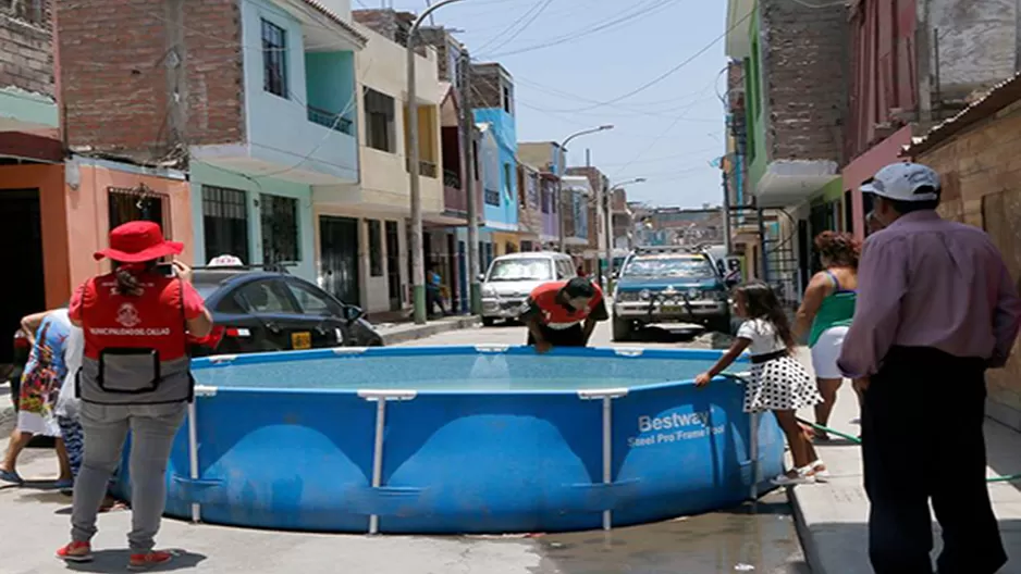 Piscinas portátiles en el Callao. Foto: Municipalidad del Callao