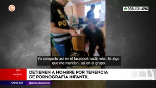 Capturan a hombre con pornografía infantil. Foto y video: América Noticias