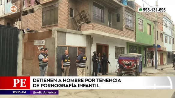 Capturan a hombre con pornografía infantil. Foto: América Noticias