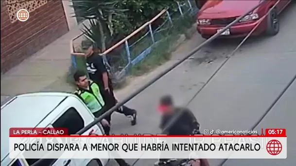 Policía dispara a menor de 17 años tras intento de ataque. Foto: América Noticias