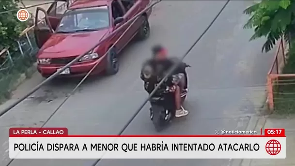 Policía dispara a menor de 17 años tras intento de ataque. Foto: América Noticias